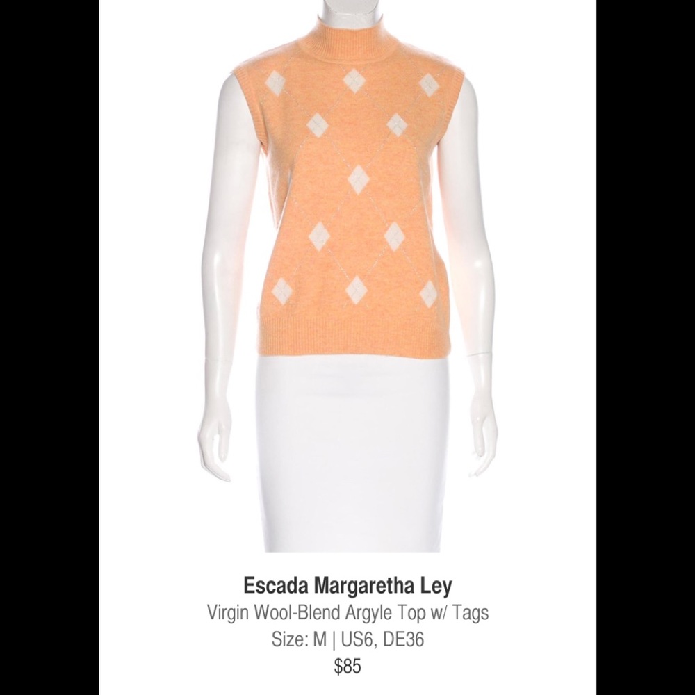 Wool blend Argyle Top